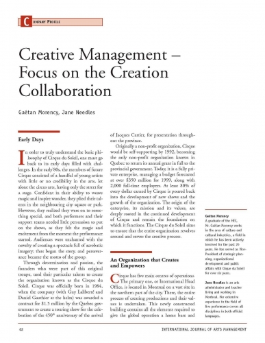 Creative Management - Focus on the Creative Collaboration