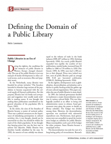 Defining the Domain of a Public Library