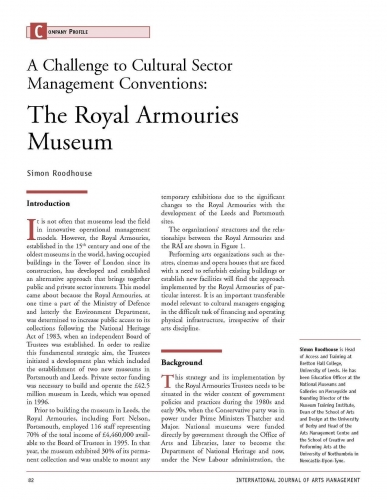 A Challenge to Cultural Sector Management Conventions: The Royal Armouries Museum