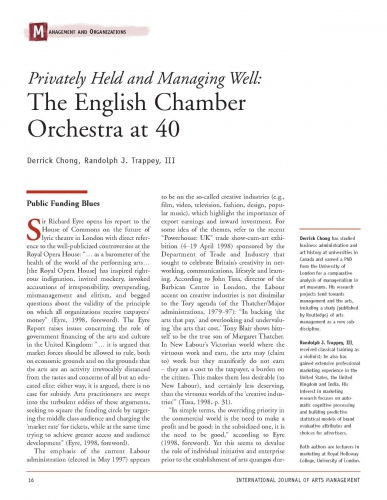 Privately Held and Managing Well: The English Chamber Orchestra at 40