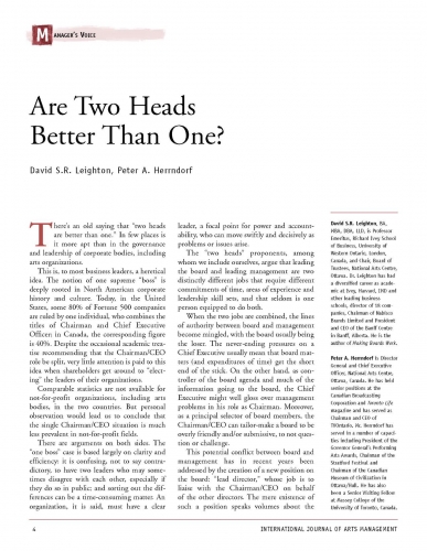 Are Two Heads Better Than One?