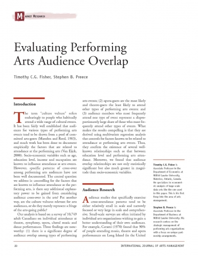 Evaluating Performing Arts Audience Overlap