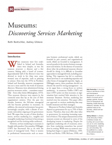 Museums: Discovering Services Marketing