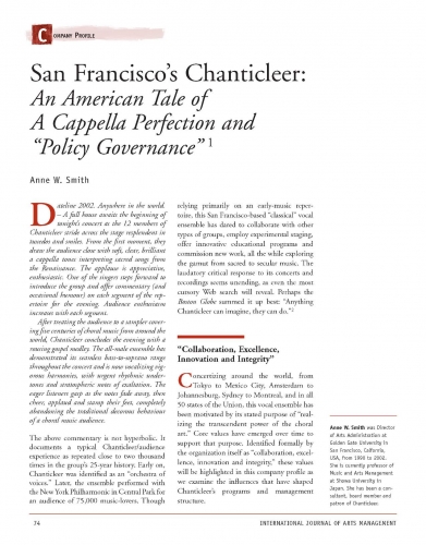 San Francisco’s Chanticleer: An American Tale of A Cappella Perfection and “Policy Governance”