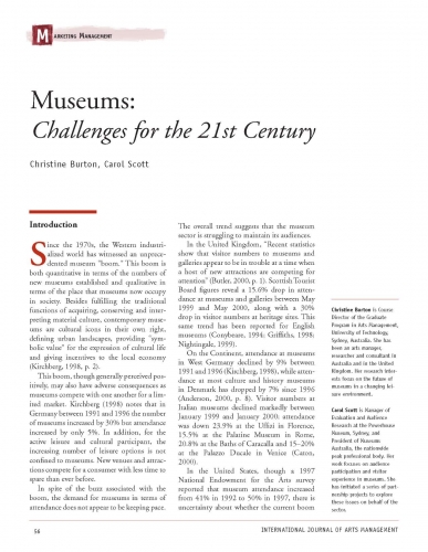 Museums: Challenges for the 21st Century