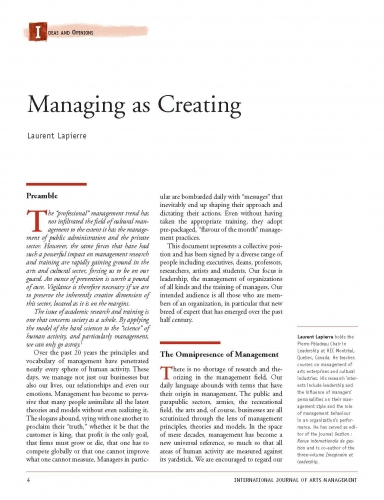 Managing as Creating