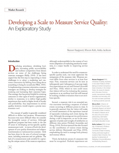 Developing a Scale to Measure Service Quality: An Exploratory Study