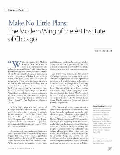 Make No Little Plans: The Modern Wing of the Art Institute of Chicago