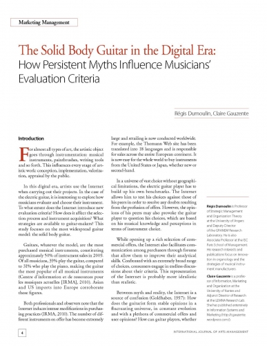 The Solid Body Guitar in the Digital Era: How Persistent Myths Influence Musicians’ Evaluation Criteria