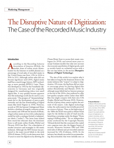 The Disruptive Nature of Digitization: The Case of the Recorded Music Industry