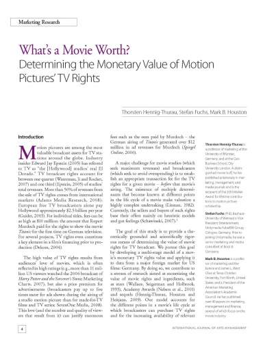 What’s a Movie Worth? Determining the Monetary Value of Motion Pictures’ TV Rights