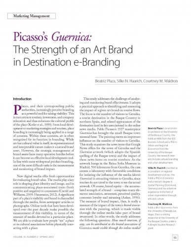 Picasso’s Guernica: The Strength of an Art Brand in Destination e-Branding