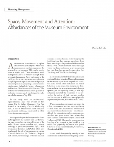 Space, Movement and Attention: Affordances of the Museum Environment