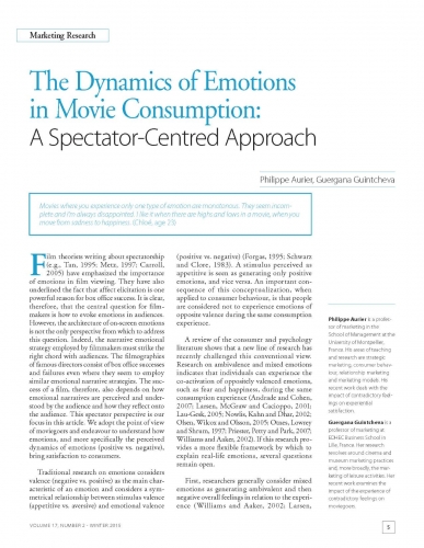 The Dynamics of Emotions in Movie Consumption: A Spectator-Centred Approach