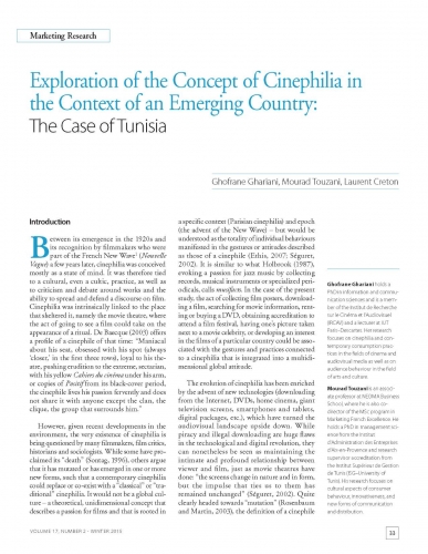 Exploration of the Concept of Cinephilia in the Context of an Emerging Country: The Case of Tunisia