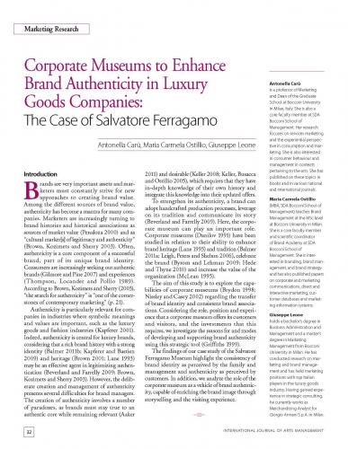 Corporate Museums to Enhance Brand Authenticity in Luxury Goods Companies: The Case of Salvatore Ferragamo