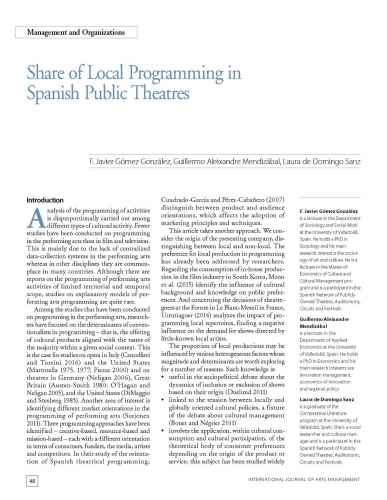 Share of Local Programming in Spanish Public Theatres