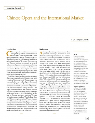 Chinese Opera and the International Market