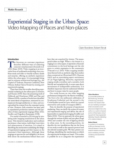 Experiential Staging in the Urban Space: Video Mapping of Places and Non-places