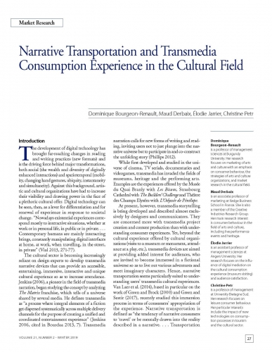 Narrative Transportation and Transmedia Consumption Experience in the Cultural Field
