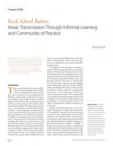 Rock School Barbey: Music Transmission Through Informal Learning and Community of Practice