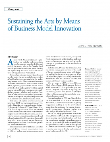Sustaining the Arts by Means of Business Model Innovation