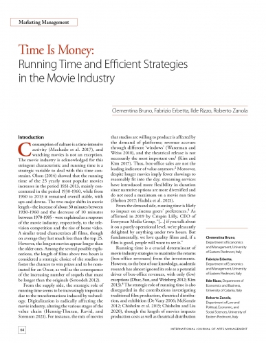 Time Is Money: Running Time and Efficient Strategies in the Movie Industry